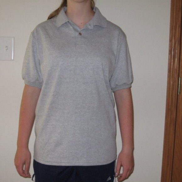 HANES MEN'S SIZE S (34 - 36) LIGHT GRAY POLO / GOLF SHIRT WOMEN'S UNISEX NWT - Picture 6 of 6